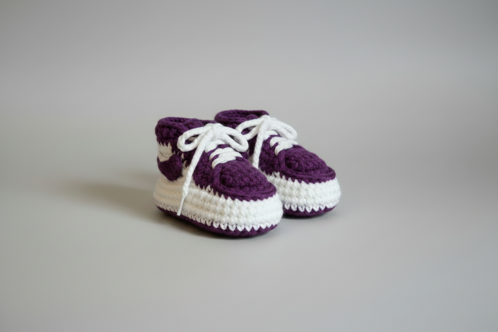 Baby 0-12 mos. Sneaker Slippers "Swoosh" Style