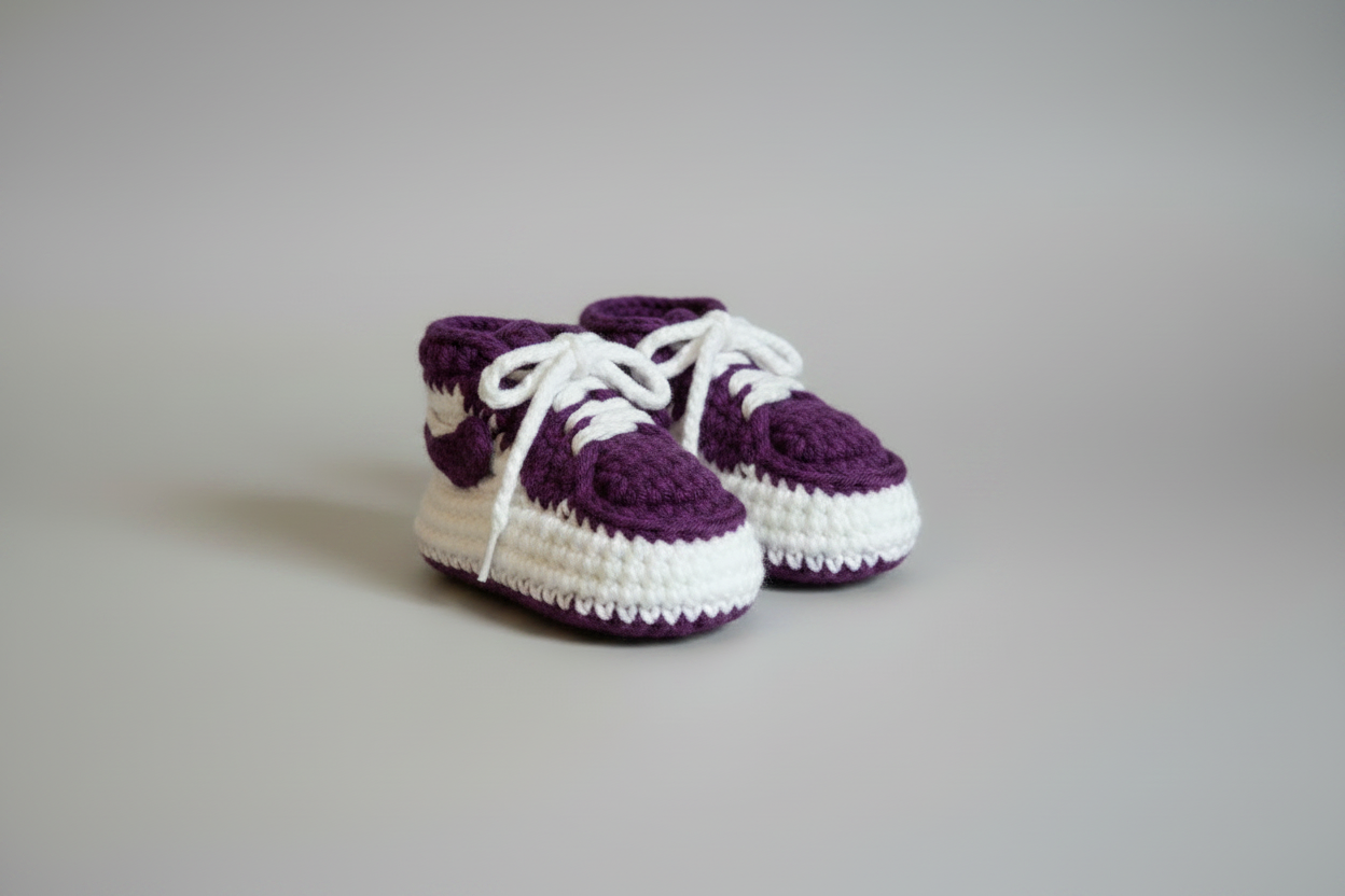 Baby 0-12 mos. Sneaker Slippers "Swoosh" Style