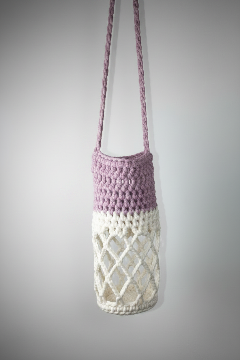 I-cord Crossbody Style Water Bottle Bag