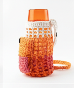 T-shirt yarn water bottle holder with pocket