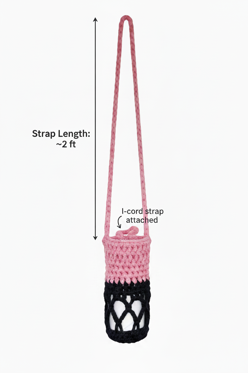 I-cord Crossbody Style Water Bottle Bag